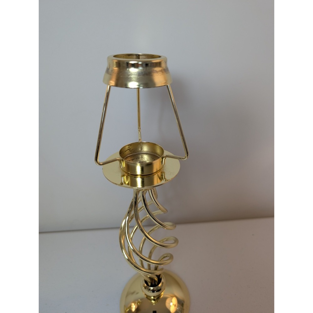 Vintage PartyLite Paragon Tealight Candle Lamps Pair Gold Pearl Shades - Picture 6 of 9